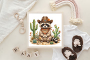 Cowboy Raccoon Western Desert Cactus, an Animal Illustration by CraftArtStudio (Thumbnail 4 of 4)