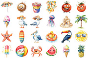 Quirky Summer Day Clipart, an Illustration by Sublimation Artist (Thumbnail 2 of 6)