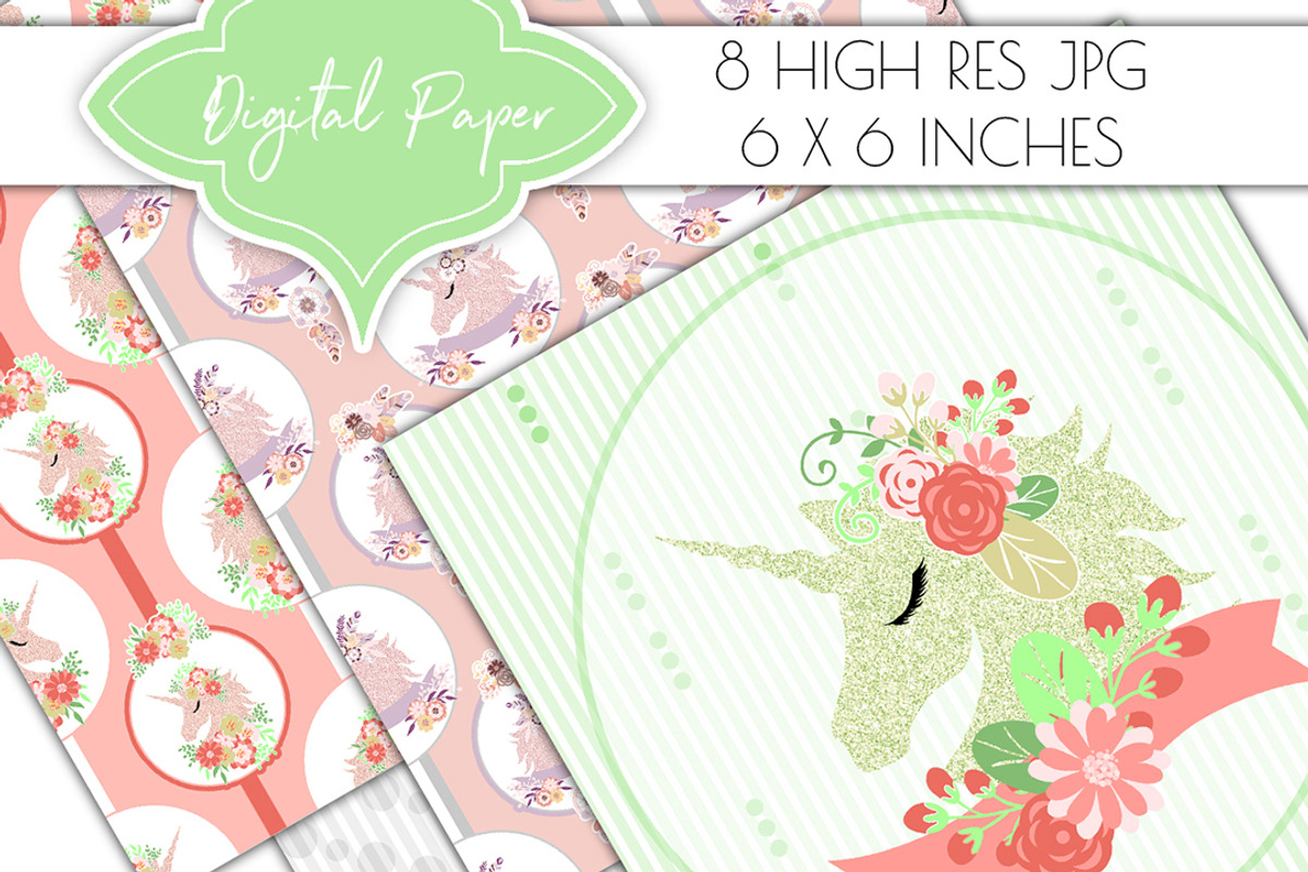 Unicorn digital paper, pattern soft, a Pattern Graphic by Personal Epiphany (Photo 3 of 3)