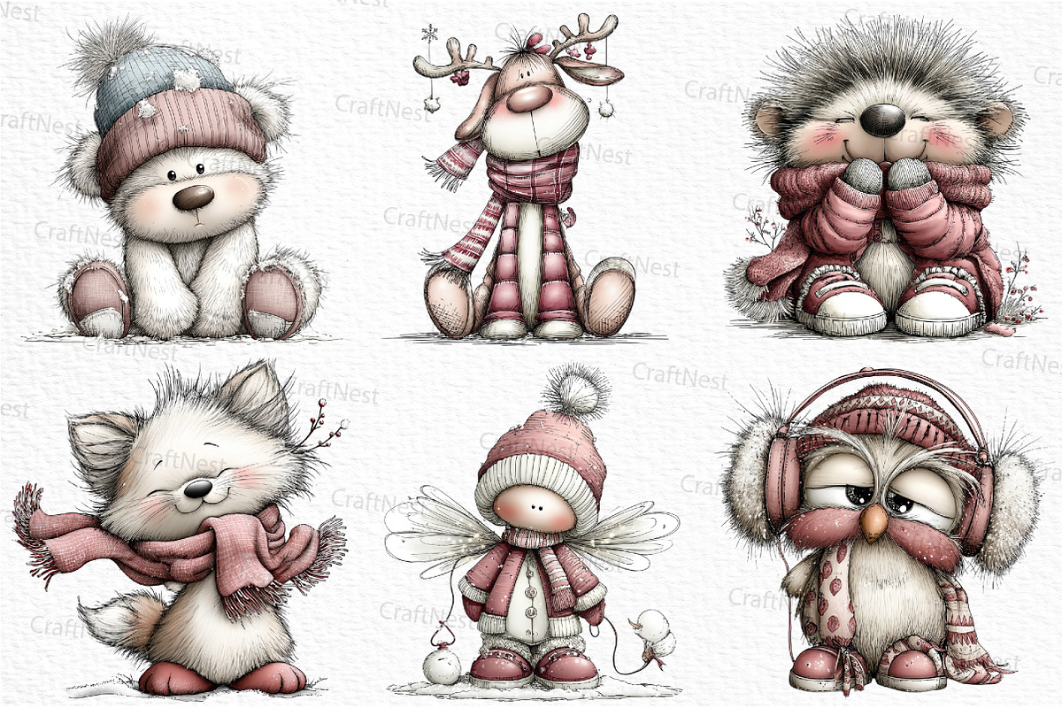 Whimsical Christmas Clipart, an Illustration by Craft Nest (Photo 4 of 6)