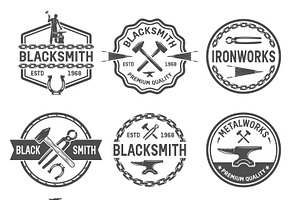 Ironworks Black White Emblems, a Branding & Logo Template by Alexander Belenkiy