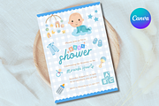 Blue Baby Shower Invitation Template, an Invitation Template by SimoDigitalArt (Thumbnail 8 of 10)