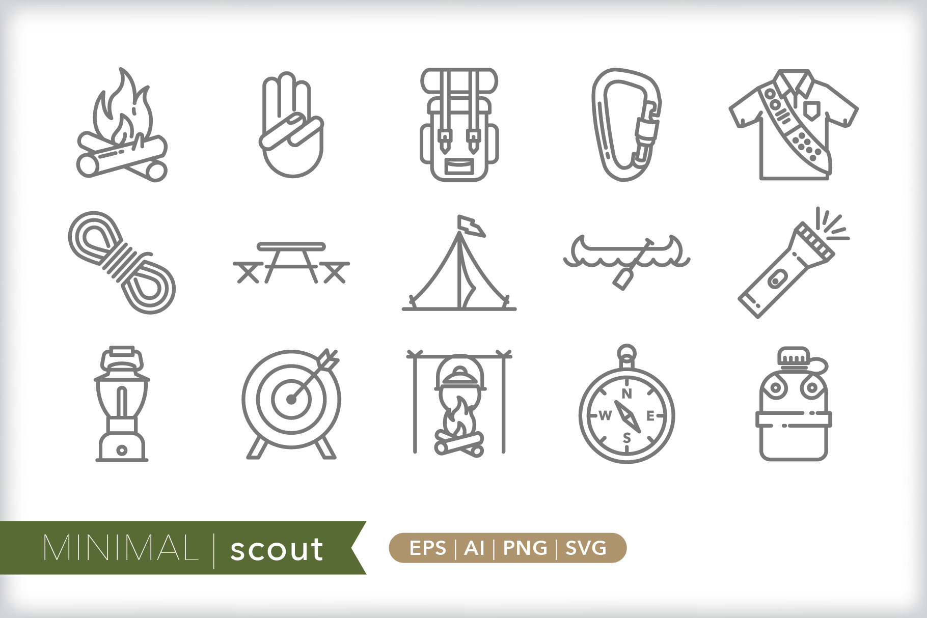 Minimal scout icons, an Icon by Picture Window