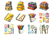 School Backpacks and Supplies, an Illustration by Design Market (Thumbnail 2 of 4)