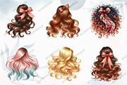 Hair Clipart,Long Hair, Natural Hair, a Graphic by designcity5 (Thumbnail 3 of 5)
