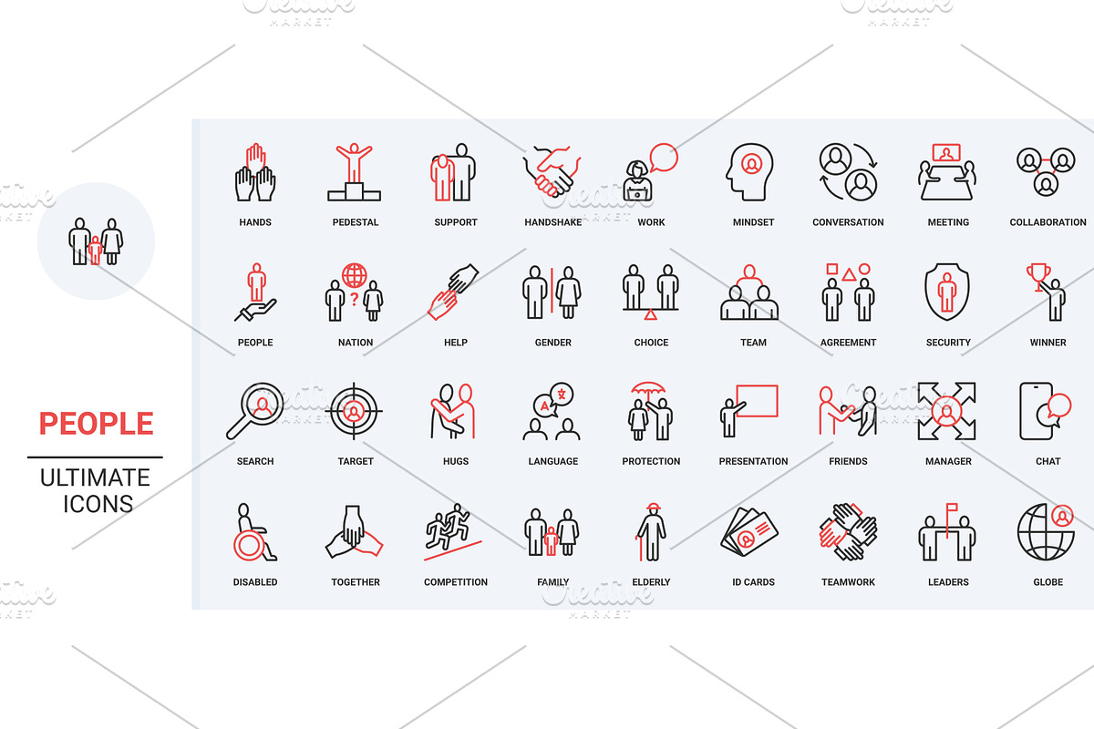 People person community family icons, an Object Illustration by Lemberg Vector