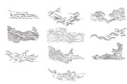 Wave elements in vintage style, an Object Graphic by marukopum (Thumbnail 3 of 9)