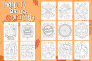 Autumn coloring book, a Seasonal Illustration by Line Store (Thumbnail 2 of 4)
