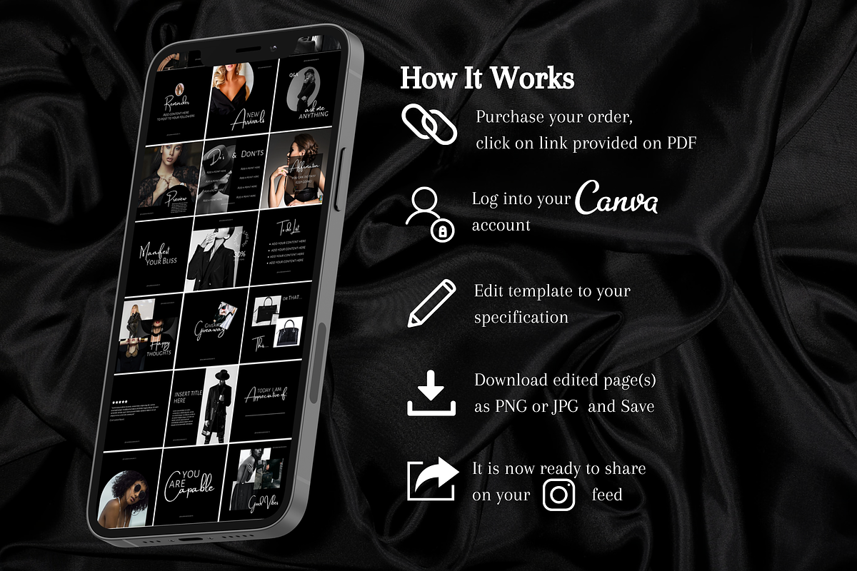 DARK MINIMAL INSTAGRAM TEMPLATE, a Social Media Template by Faytemplates (Photo 8 of 8)