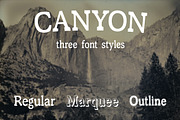 Canyon - Font in Three Styles, a Font by Blue Line Design (Thumbnail 1 of 4)
