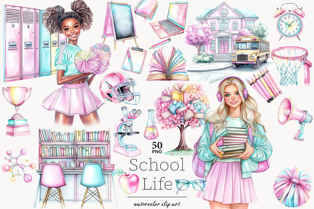 Back To School Clipart, a Person Illustration by GlamArtZhanna (Photo 1 of 8)