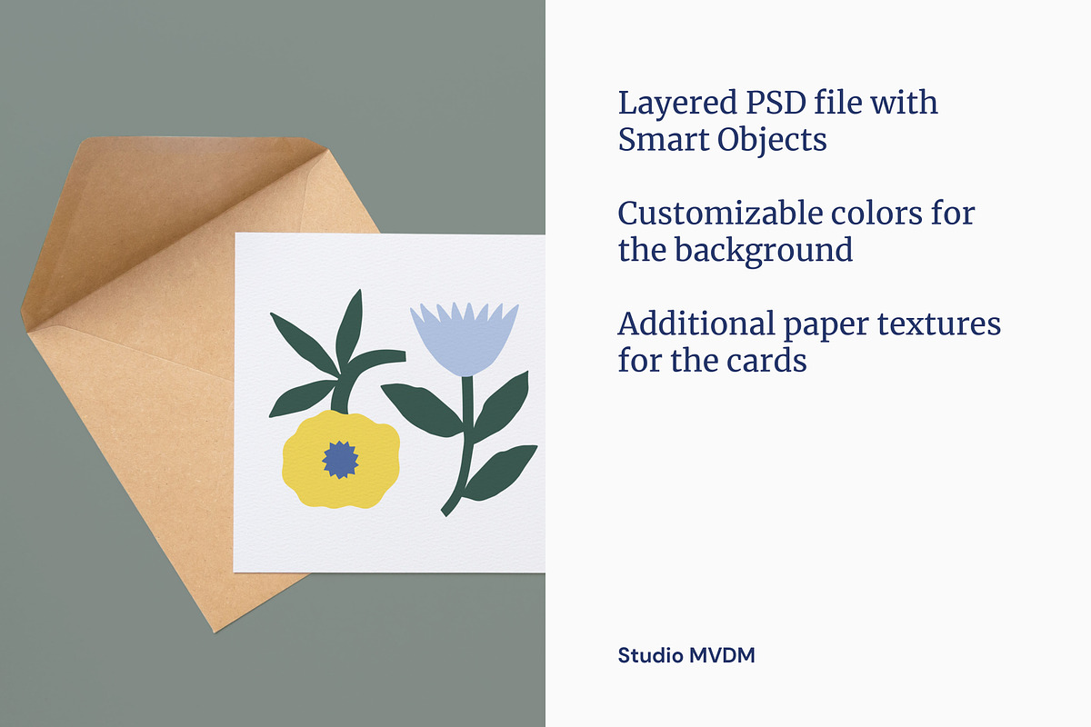 Greeting Card Square Mockup Duo, a Print Template by Studio MVDM (Photo 3 of 8)