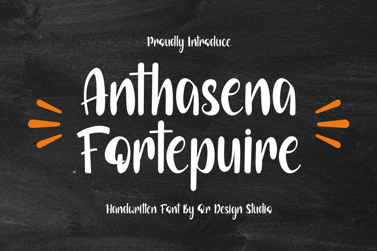 Anthasena Fortepuire, a Handwritten Font by QR Design Studio (Photo 1 of 6)