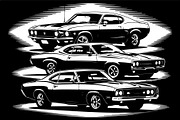 Retro Fast Car Vector SVG Bundle, an Object Graphic by jahid234 (Thumbnail 8 of 13)