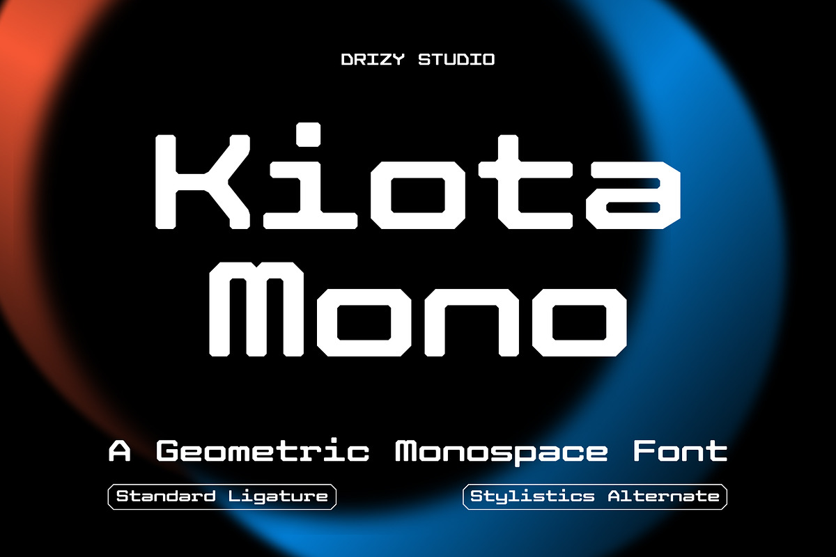 Kiota Mono – Geometric Monospace, a Sans Serif Font by Drizy (Photo 1 of 10)