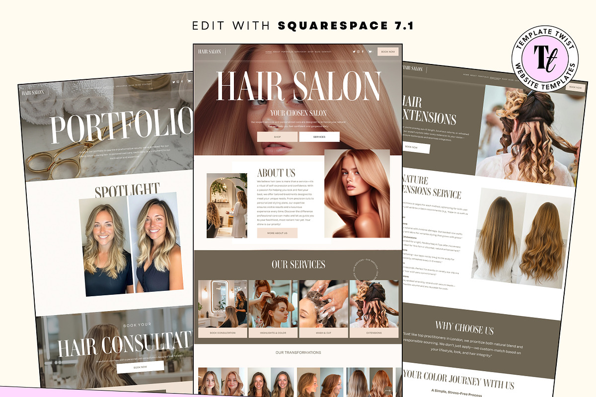 Hairdresser Stylist Website Template, a Templates & Theme by Template Twist Shop (Photo 2 of 10)