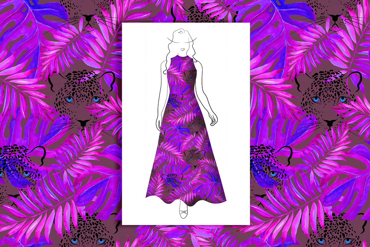 Tropical Leopard Seamless Pattern, a Pattern Graphic by Oksana Dovhopol Art (Photo 6 of 23)