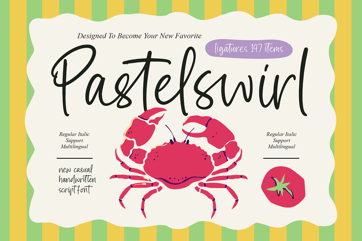 Pastelswirl Casual Handwritten Font, a Script Font by stylishtype.co (Photo 1 of 15)