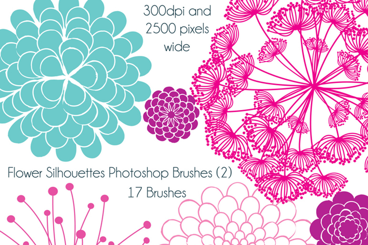 Flower Silhouettes Photoshop Brushes preview 5