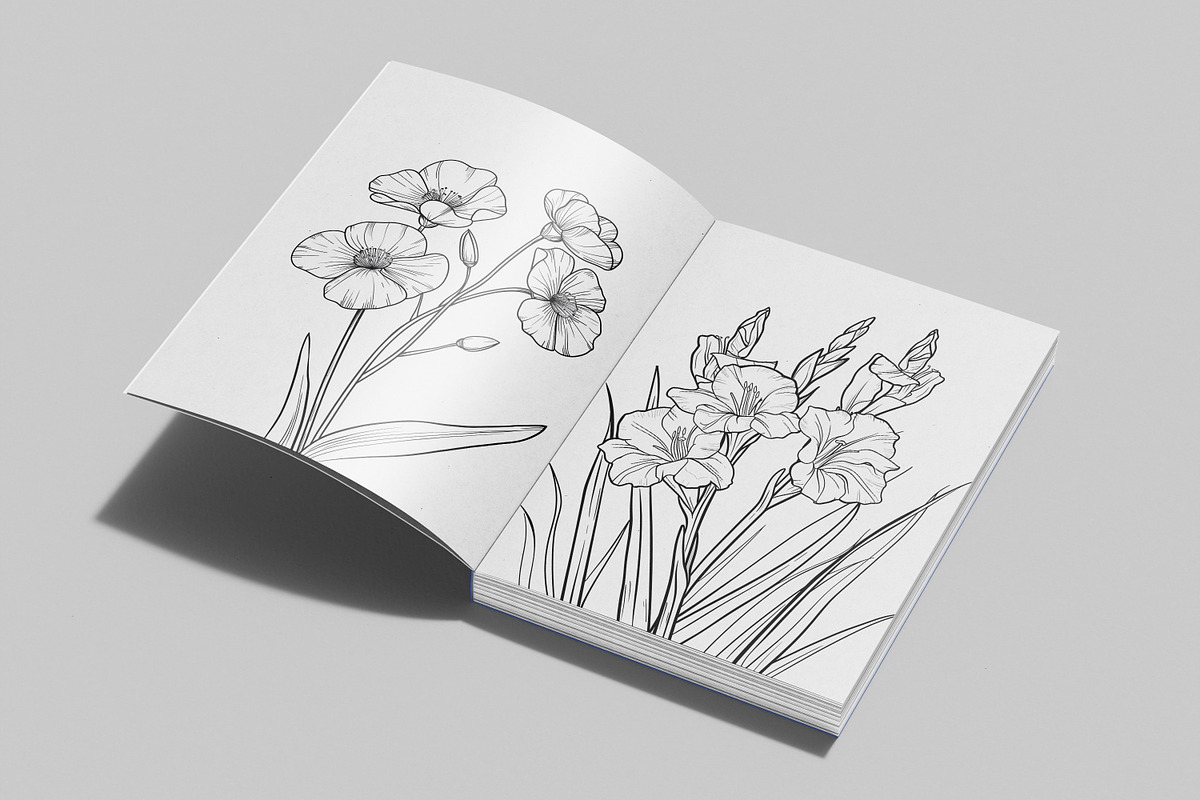 Wild Flowers Coloring Page, a Graphic by Forhadx5 (Photo 2 of 15)