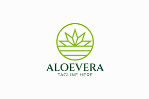 Abstract Aloe Vera Plant Logo Badge, a Branding & Logo Template by Signatoro