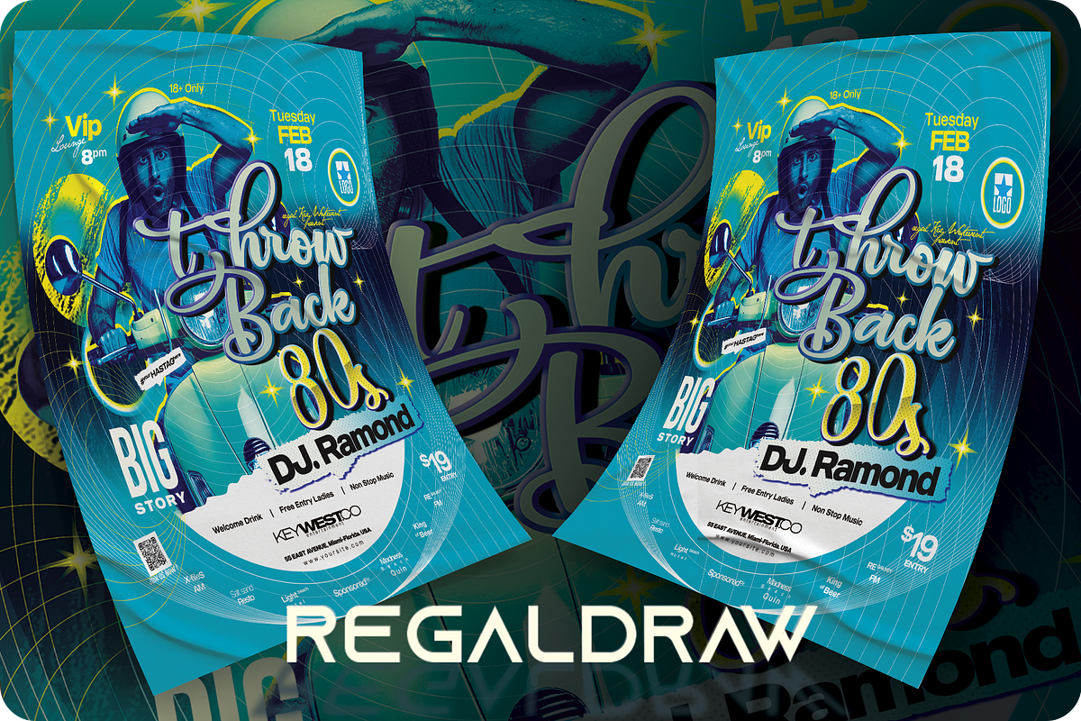 Throw Back 80s Flyer, a Flyer Template by regalDRAW (Photo 2 of 3)