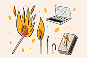Matches & Fire Illustrations, an Object Illustration by Oktyabr (Thumbnail 4 of 6)