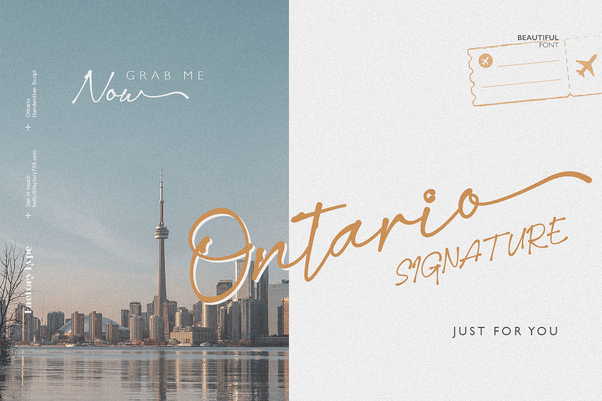 Ontario Script, a Script Font by FactoryType Studio (Photo 12 of 12)