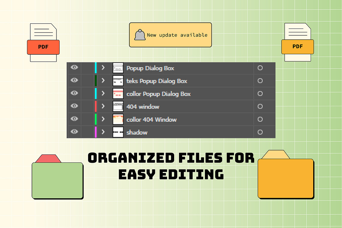 Retro Window UI Elements Set, a Technology Illustration by Invisual Studio (Photo 6 of 9)