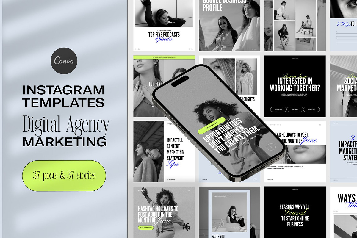 Instagram Templates Post and Stories, a Social Media Template by Digital&Chic (Photo 1 of 5)