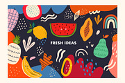 Fresh seamless patterns + posters, a Decorative Illustration by MoleskoStudio (Thumbnail 6 of 21)