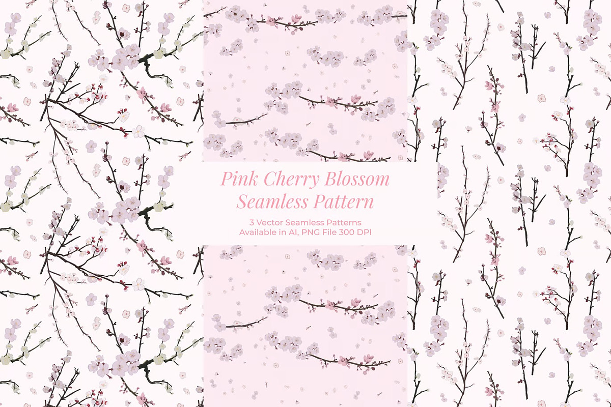 Pink Cherry Blossom Seamless Pattern, a Pattern Graphic by FDR Studio (Photo 1 of 3)