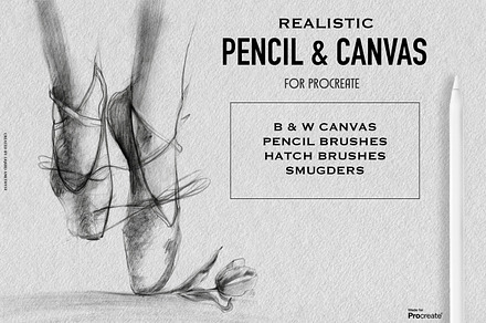 Real Pencil & Canvas for Procreate, a Brush Add-On by Liquid Amethyst Art