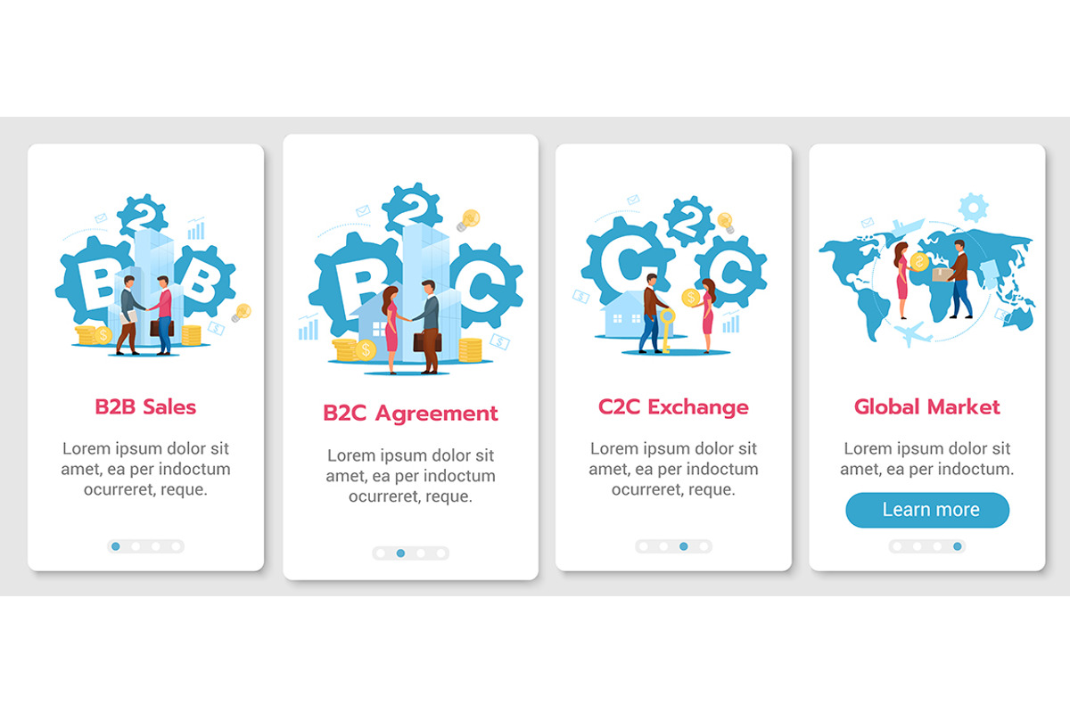 Business model mobile app screens, a Templates & Theme by IMG visuals characters (Photo 2 of 8)