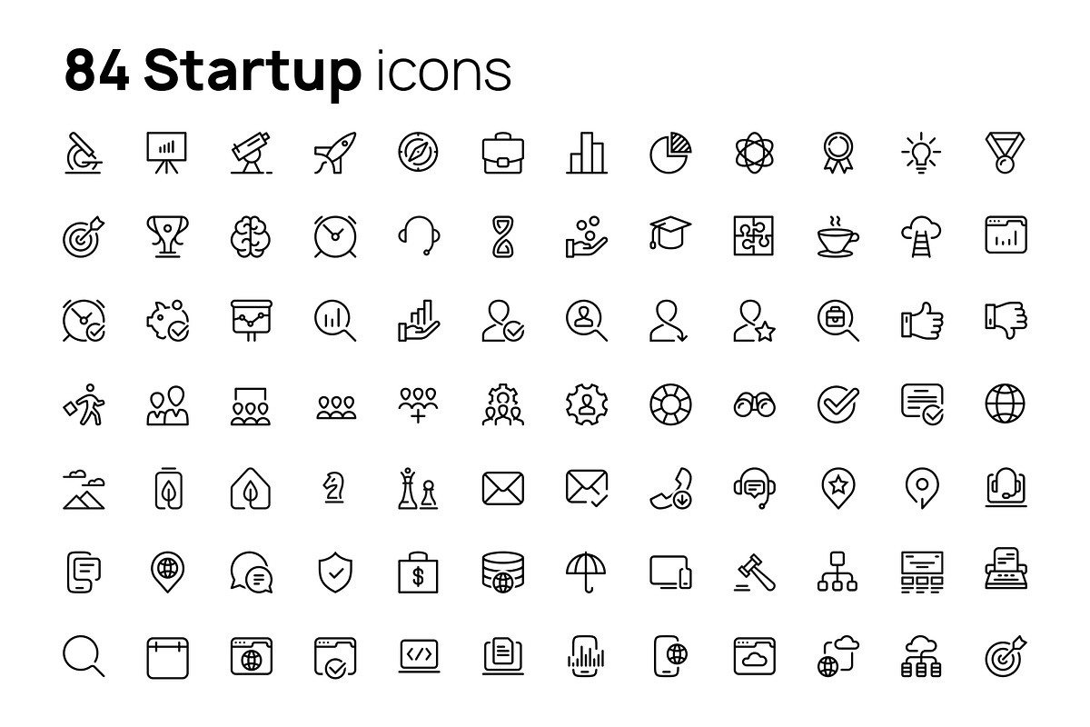Startup line icons set, an Outline Icon by AIWD (Photo 2 of 2)