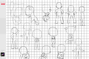 Procreate Chibi Body Guides Poses