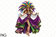 Mardi Gras Girl Sublimation PNG, an Illustration by Black Bird Studio (Thumbnail 1 of 3)