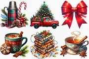 Watercolor Cozy Christmas Clipart, an Illustration by Canvas Craft (Thumbnail 2 of 7)
