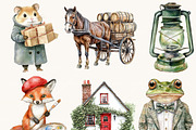 Watercolor Willows Woodland Clipart, an Animal Illustration by Design Scotch (Thumbnail 2 of 8)