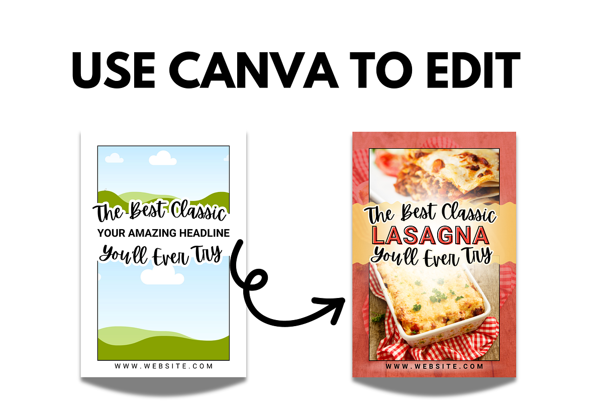 Recipe Pinterest Pin Canva Templates, a Social Media Template by MEDIA MINIMALIST (Photo 5 of 7)