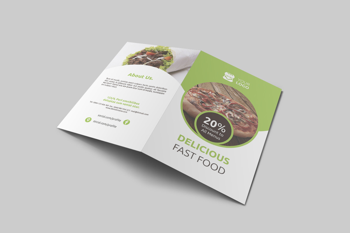 Fast Food Bi-Fold Brochure, a Brochure Template by Creatricks (Photo 6 of 6)