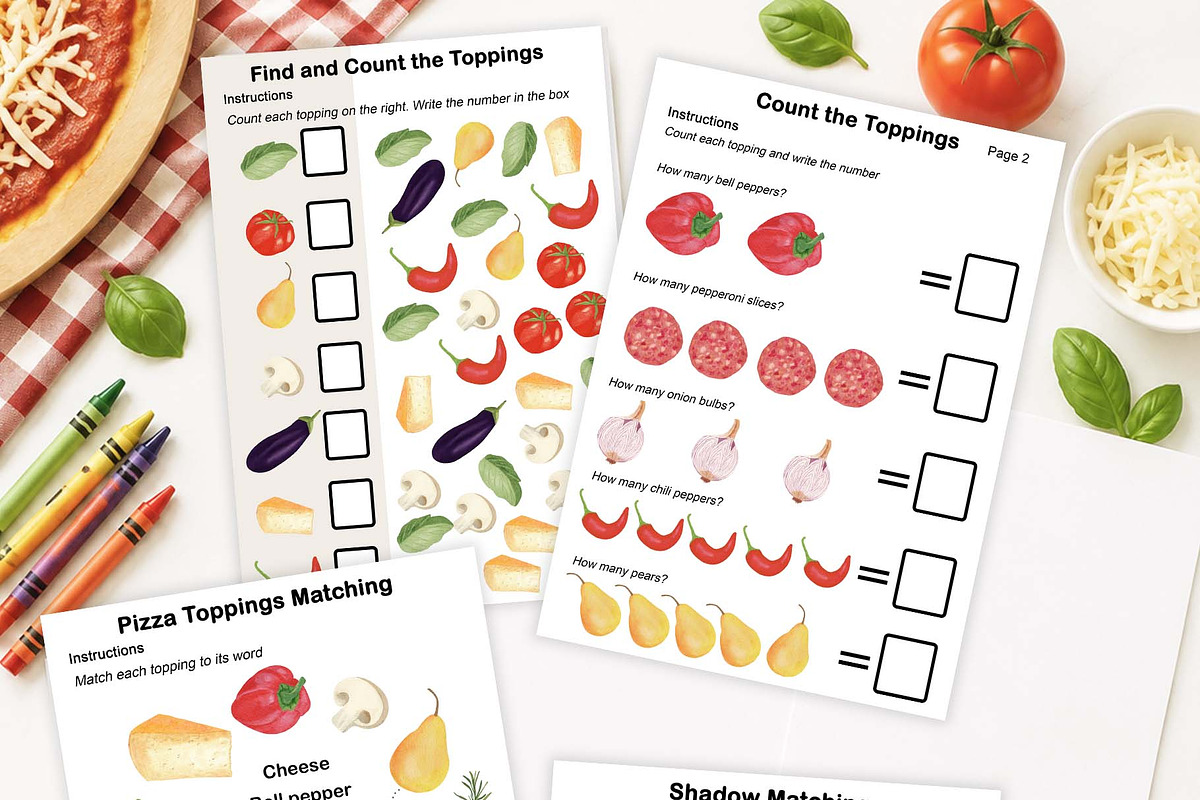 Pizza Activity Book for Kids, an Education Illustration by Sunshine Art (Photo 4 of 6)