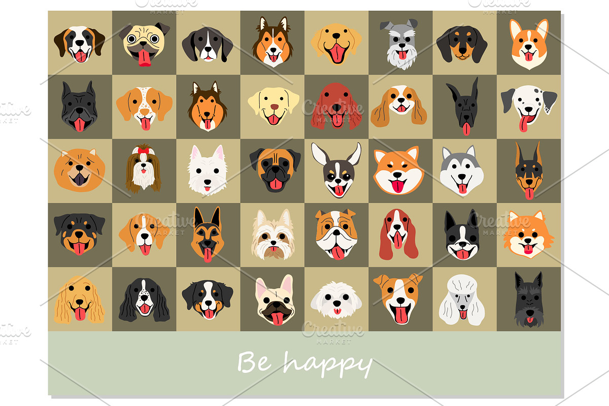 40 dog breeds vector illustration, an Illustration by faitotoro (Photo 3 of 3)