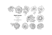 Night Garden 2 sets bundle, a Pattern Graphic by VictoriaKStudio (Thumbnail 2 of 4)