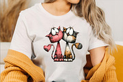 Whimsical Valentine's Cats Clipart B, an Illustration by SVGArt (Thumbnail 2 of 8)