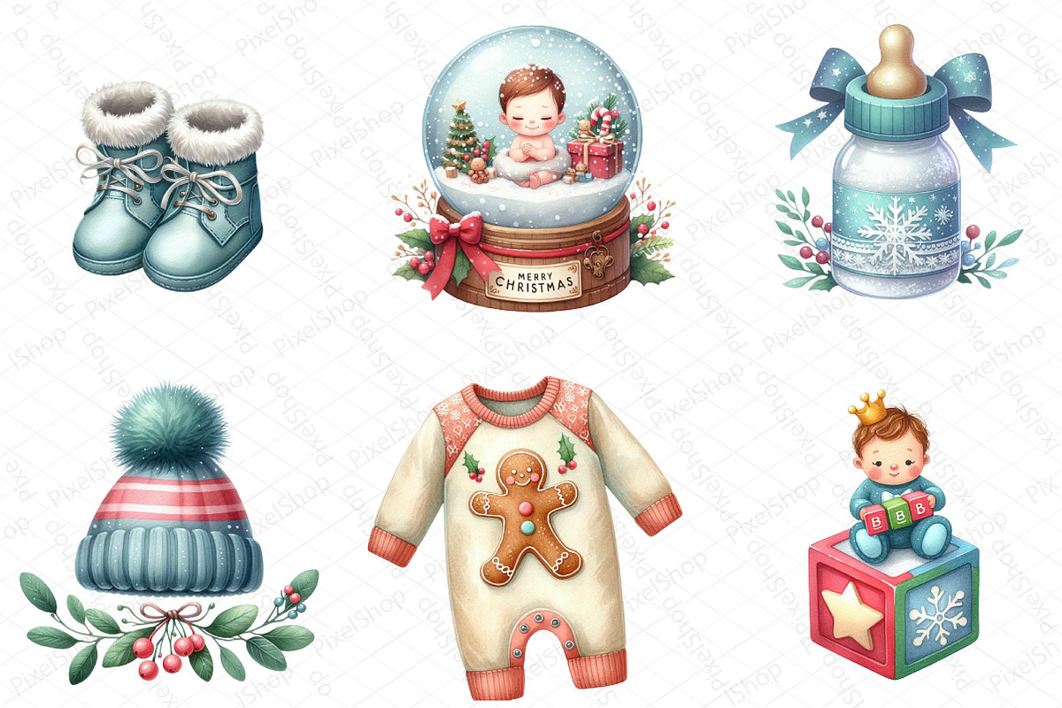 Babys 1st Christmas Festive Clipart, an Illustration by DreamPrint404 (Photo 5 of 6)