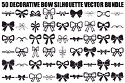 Decorative Bow Silhouette Bundle, an Illustration by Creativeshirt (Thumbnail 1 of 51)