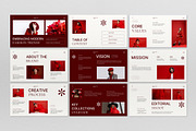 Red Fashion Portfolio Google Slide, a Presentation Template by graphicook (Thumbnail 2 of 4)
