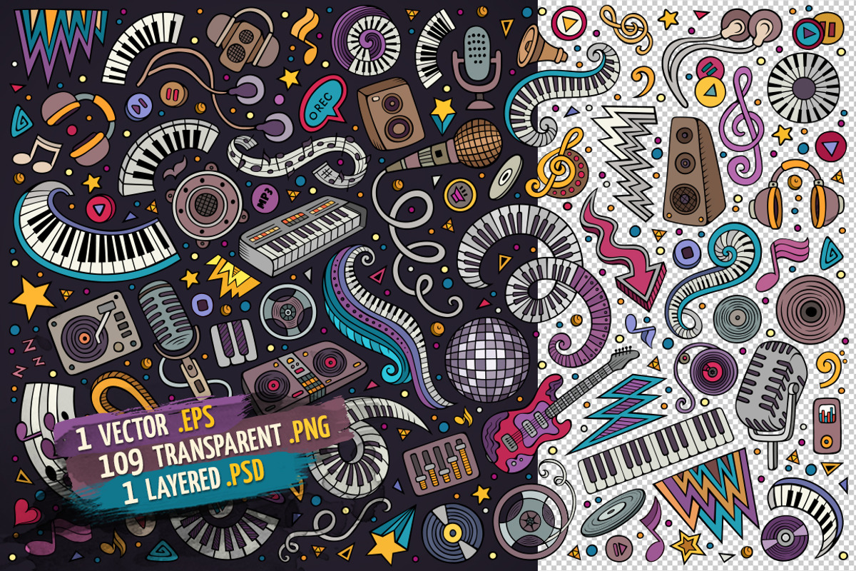 Disco Music Objects & Elements Set, an Object Graphic by BALABOLKA (Photo 2 of 4)
