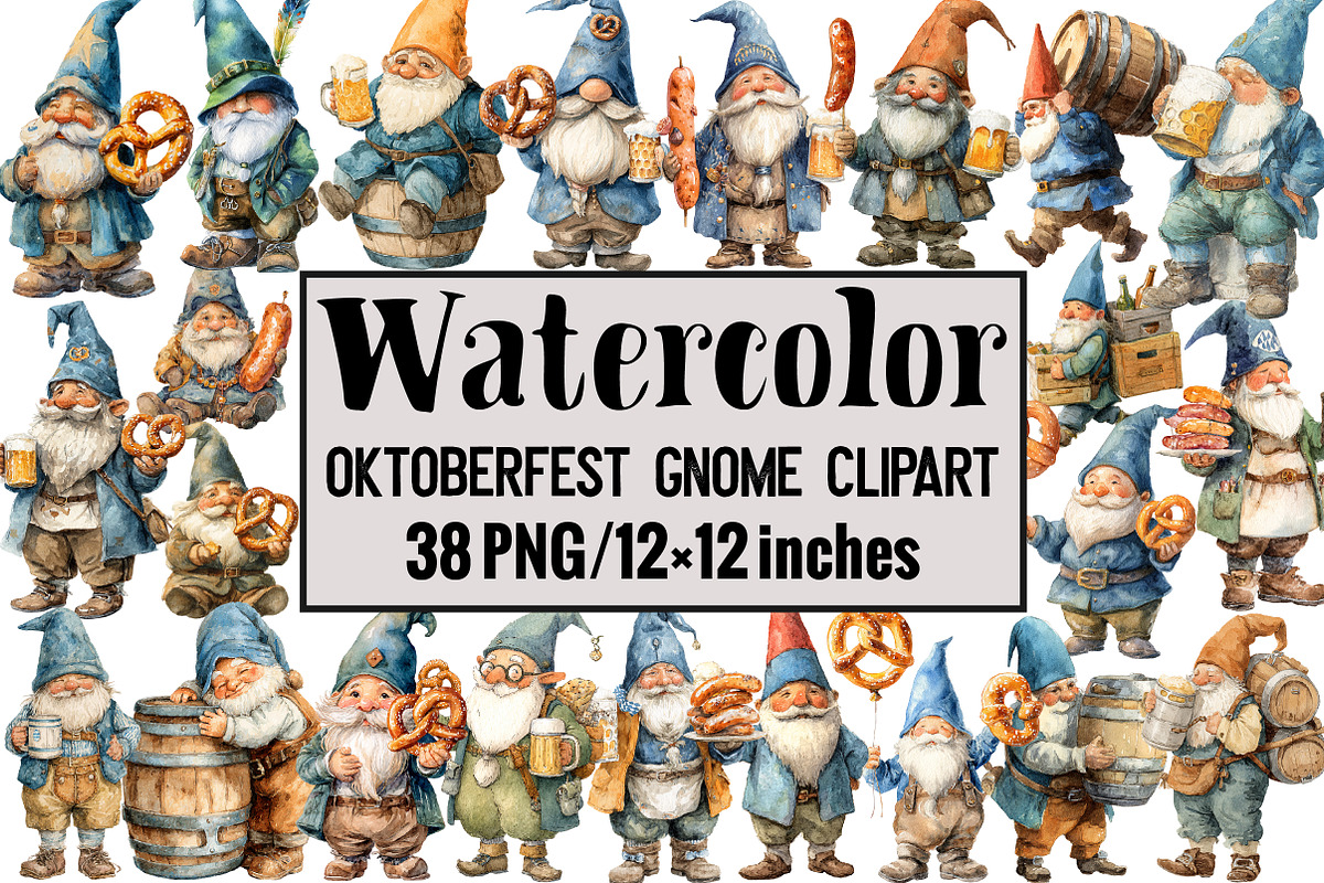 Oktoberfest Gnome Clipart, an Illustration by Design Market (Photo 1 of 3)